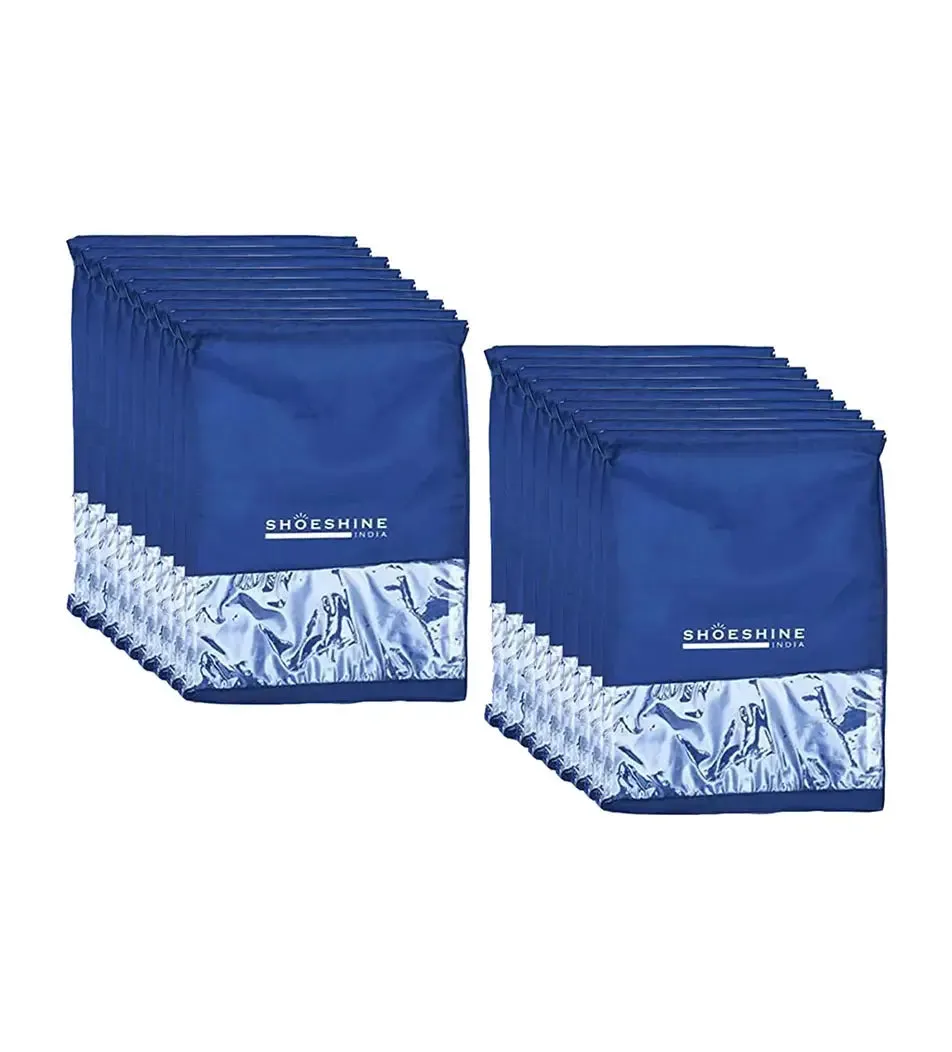 SHOESHINE Shoe Bags (Pack of 18) Travel Shoe Pouch - Black
