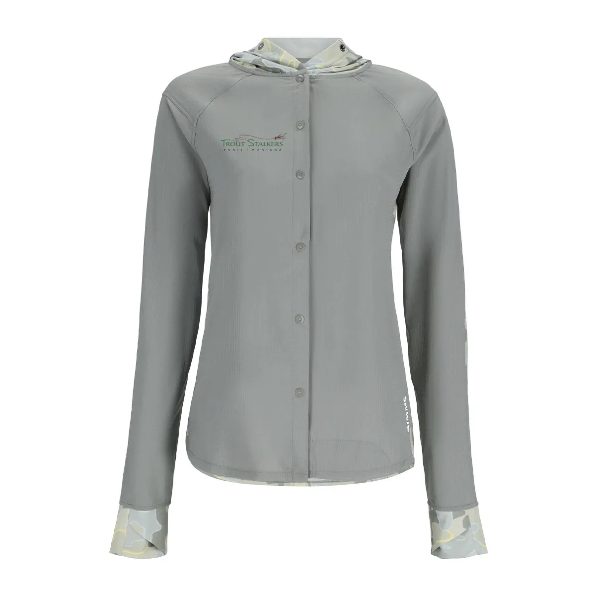 Simms MTS Logo Womens BiComp LS Hoody Woodland Camo Cinder
