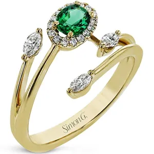 Simon G. Modern Enchantment Green Emerald Multi-Layer Ring