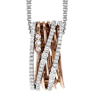 Simon G. Multi-Layer Rose Gold Diamond Pendant