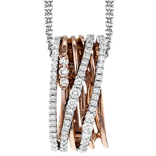 Simon G. Multi-Layer Rose Gold Diamond Pendant