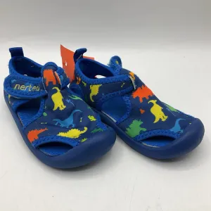 Size 5: Blue Dino Velcro Strap Water Shoes