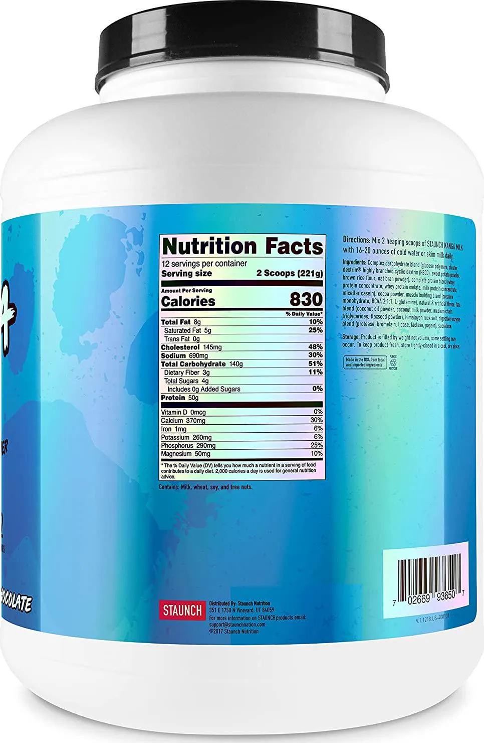 Staunch Kanga Milk 6Lbs - Premiere, Mass Gainer