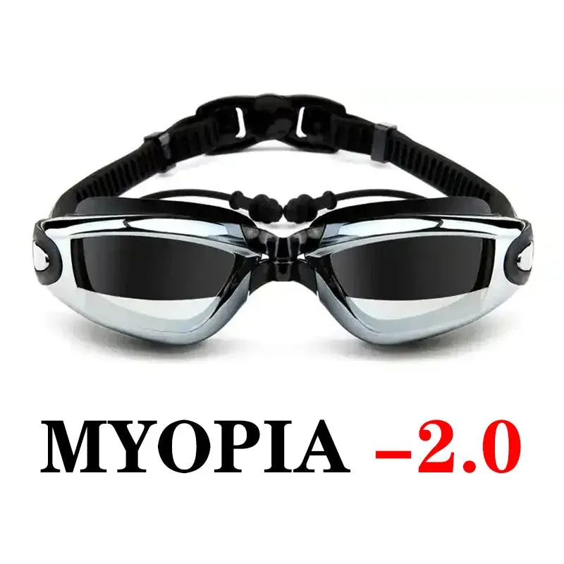 Swimming Goggles with Earplugs - Anti-Fog Waterproof Eyewear