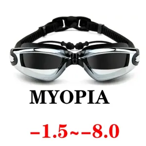 Swimming Goggles with Earplugs - Anti-Fog Waterproof Eyewear