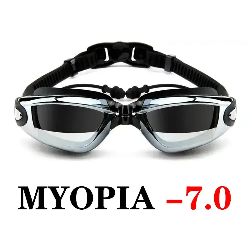 Swimming Goggles with Earplugs - Anti-Fog Waterproof Eyewear