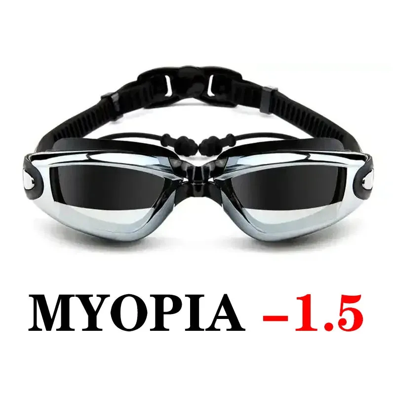Swimming Goggles with Earplugs - Anti-Fog Waterproof Eyewear