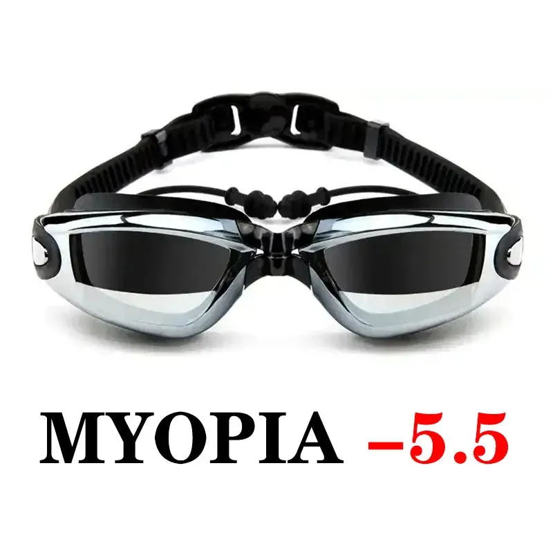 Swimming Goggles with Earplugs - Anti-Fog Waterproof Eyewear