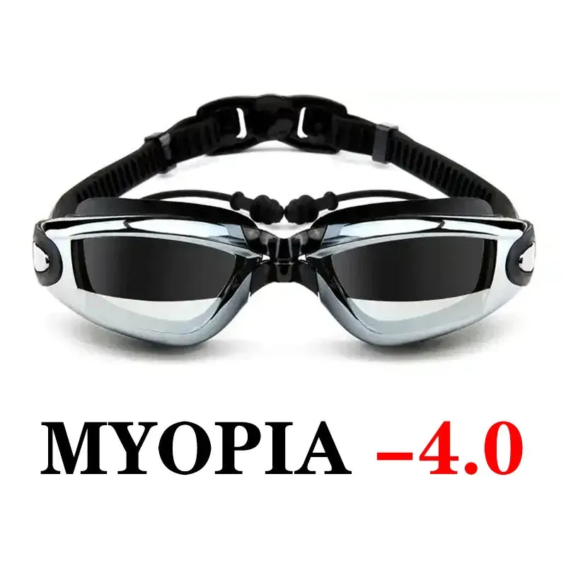 Swimming Goggles with Earplugs - Anti-Fog Waterproof Eyewear