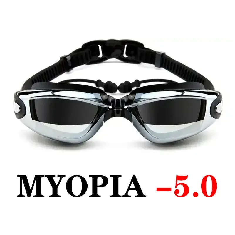 Swimming Goggles with Earplugs - Anti-Fog Waterproof Eyewear