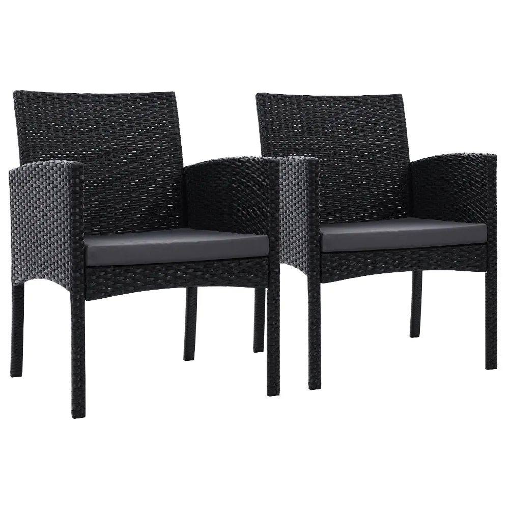 Sylvie - 2PC Outdoor Dining Chairs Patio Rattan Ezra
