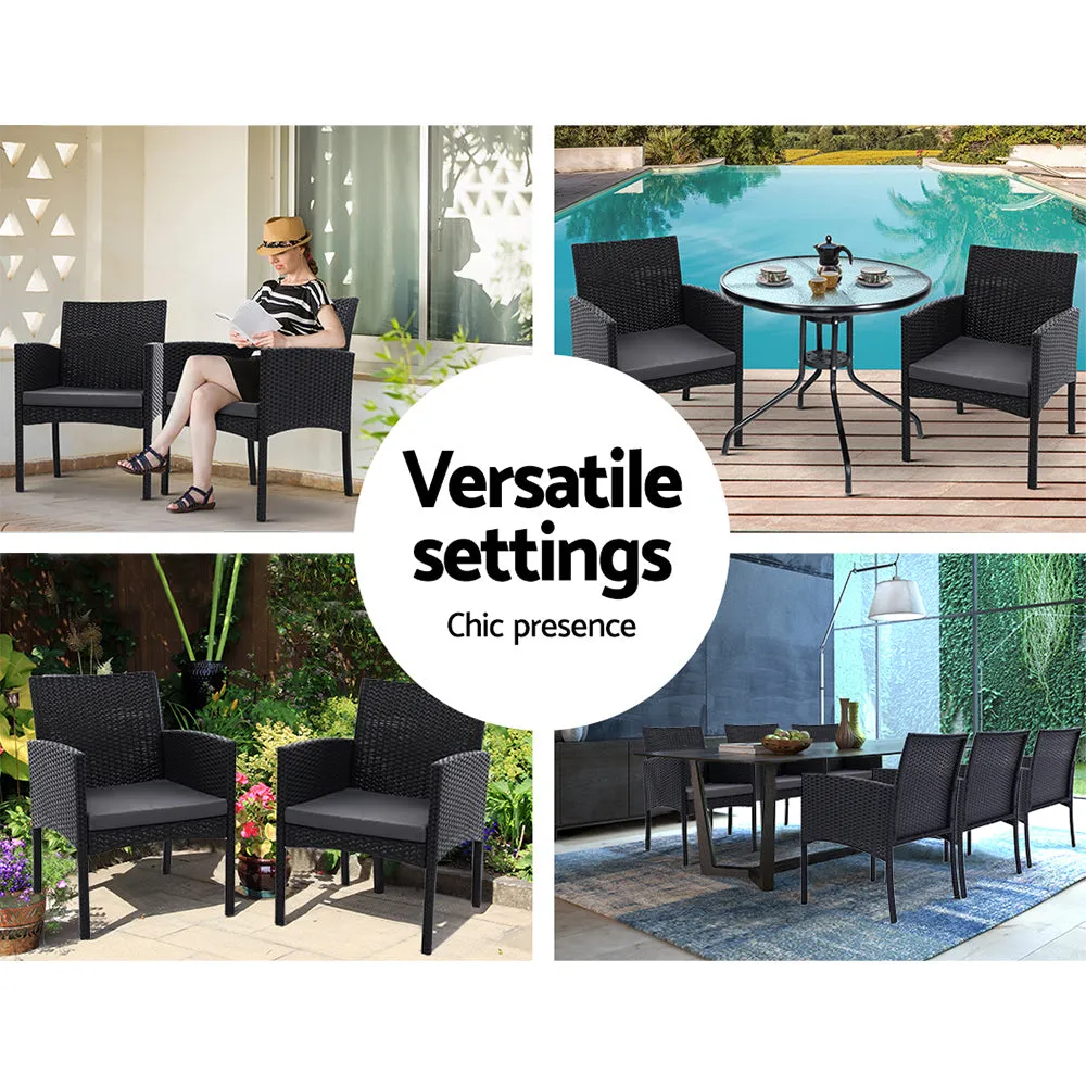 Sylvie - 2PC Outdoor Dining Chairs Patio Rattan Ezra