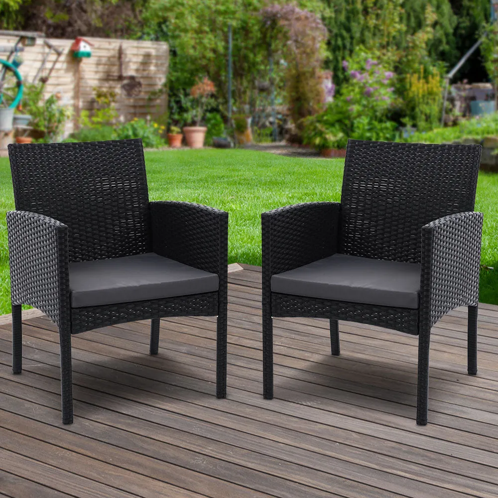 Sylvie - 2PC Outdoor Dining Chairs Patio Rattan Ezra