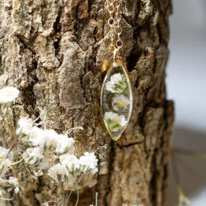 Tiny Baby's Breath Marquise necklace