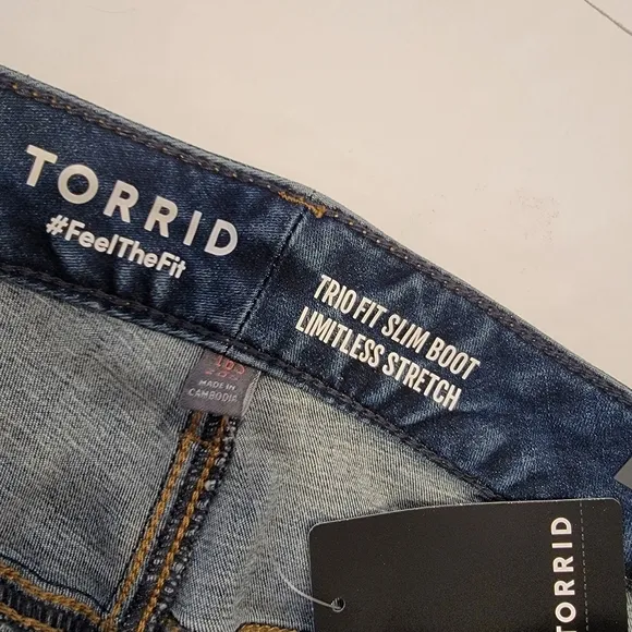 Torrid Trio Boot High-Rise Jean In El Nino Size 16-20 Short NEW!
