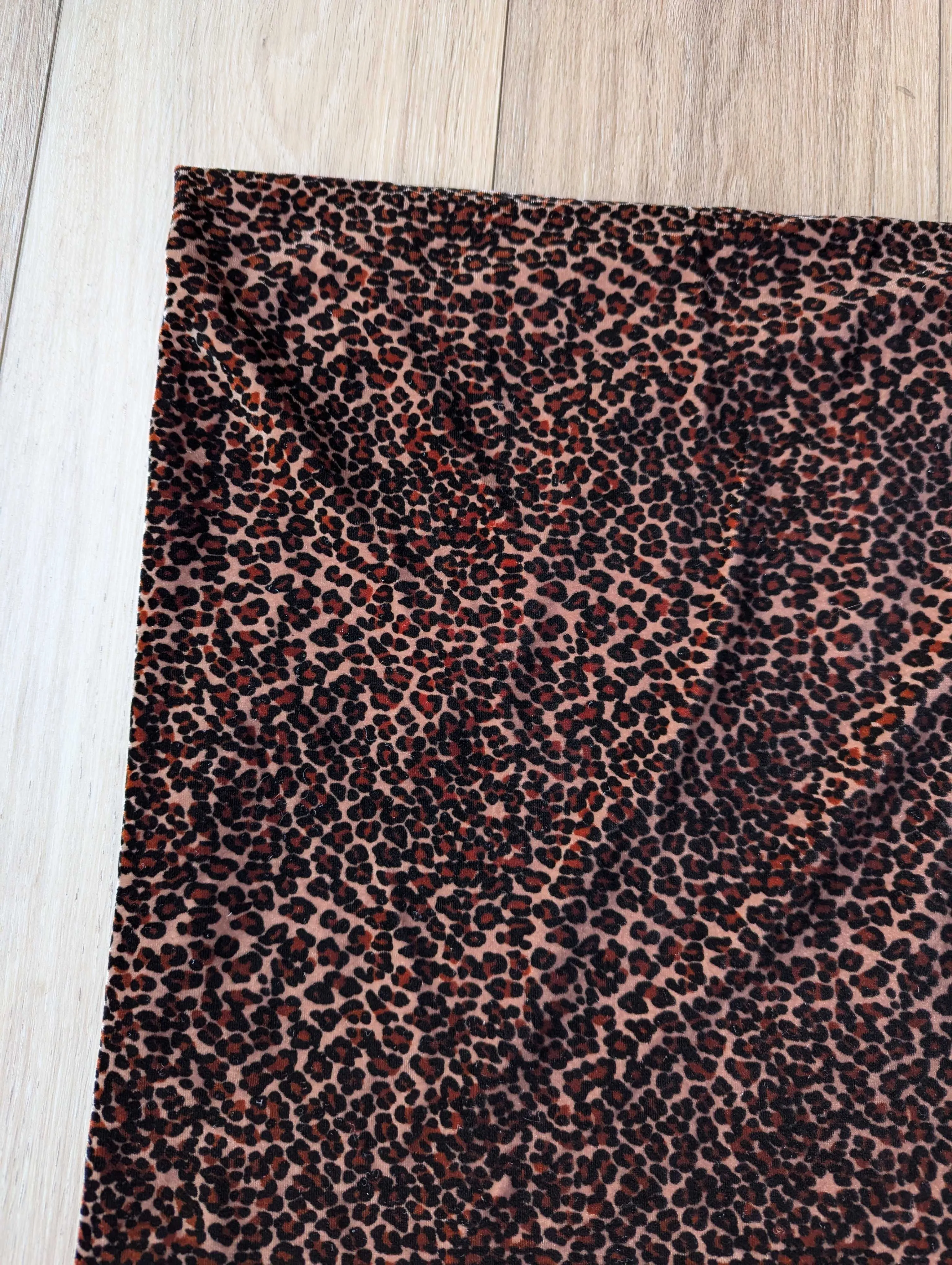 Velvet Leopard Fabric with Stretch