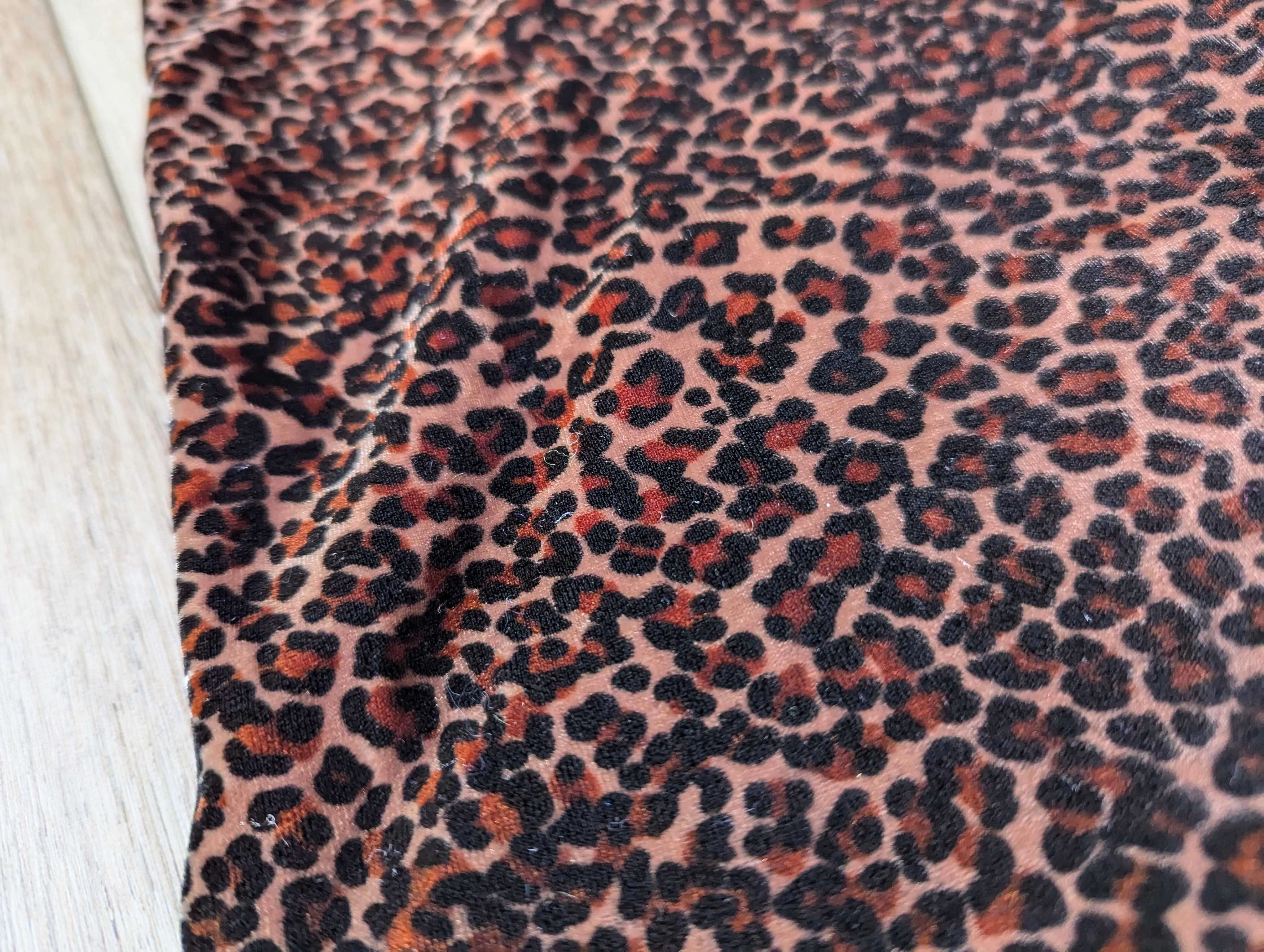 Velvet Leopard Fabric with Stretch
