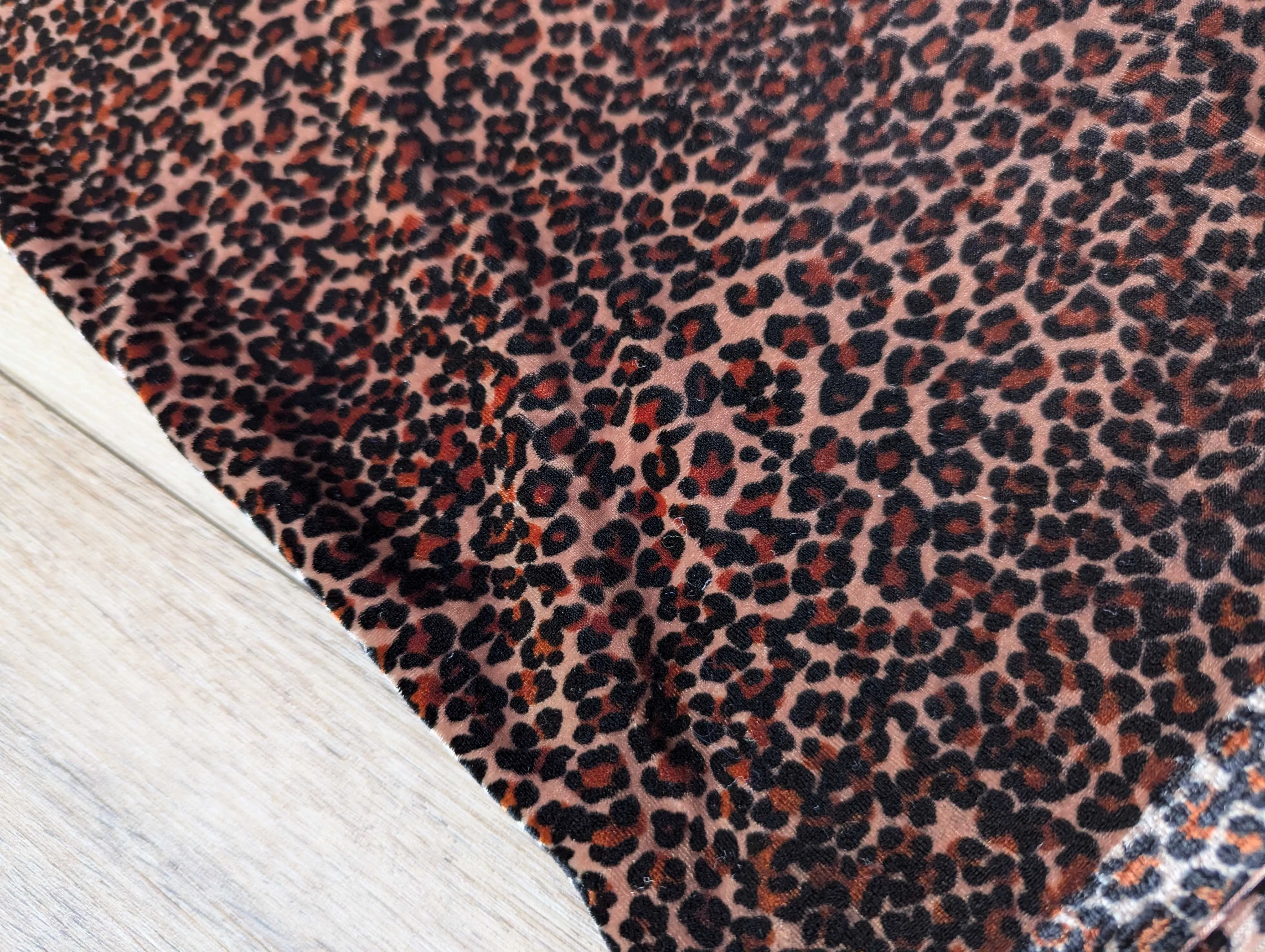 Velvet Leopard Fabric with Stretch