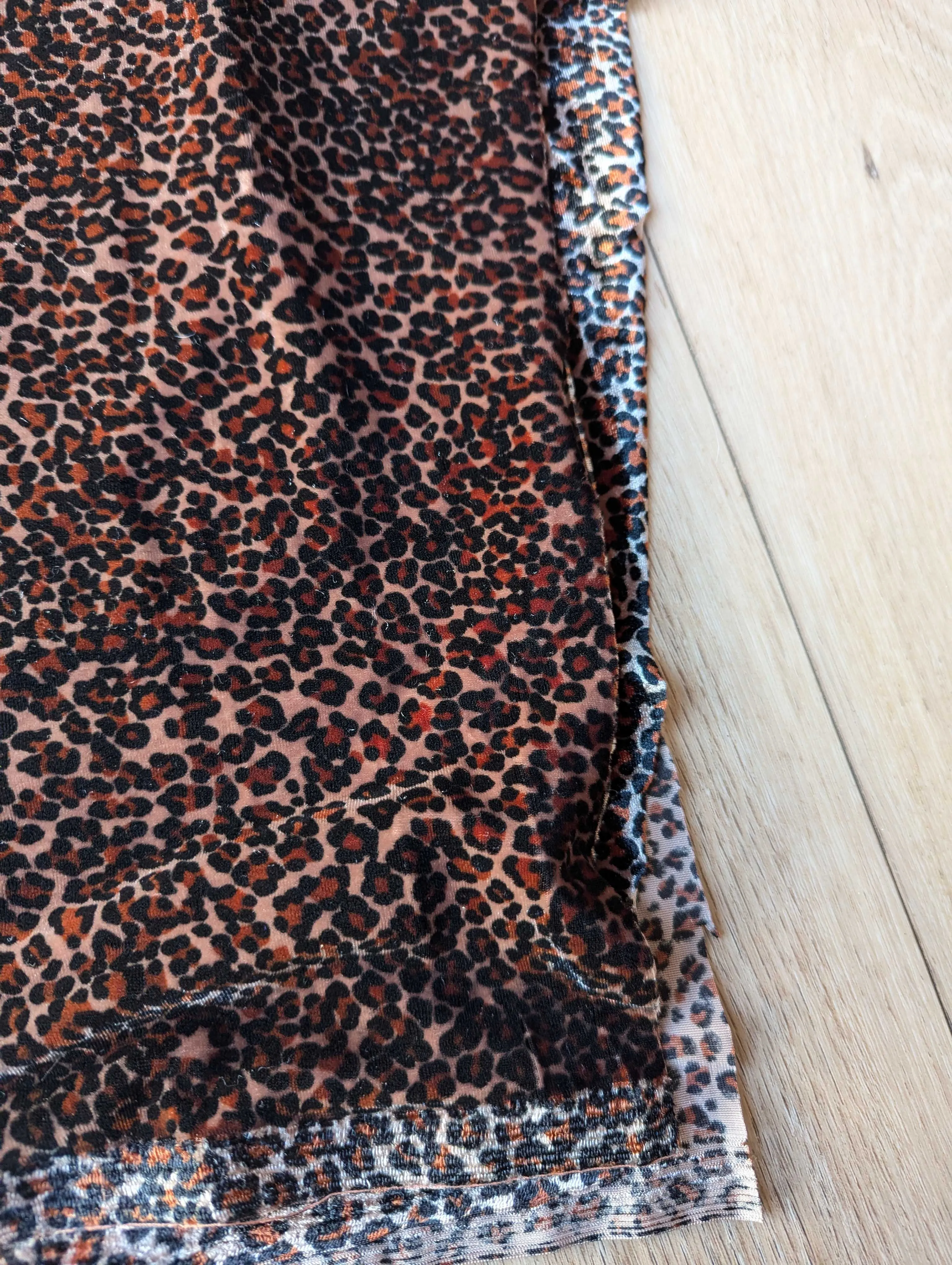 Velvet Leopard Fabric with Stretch