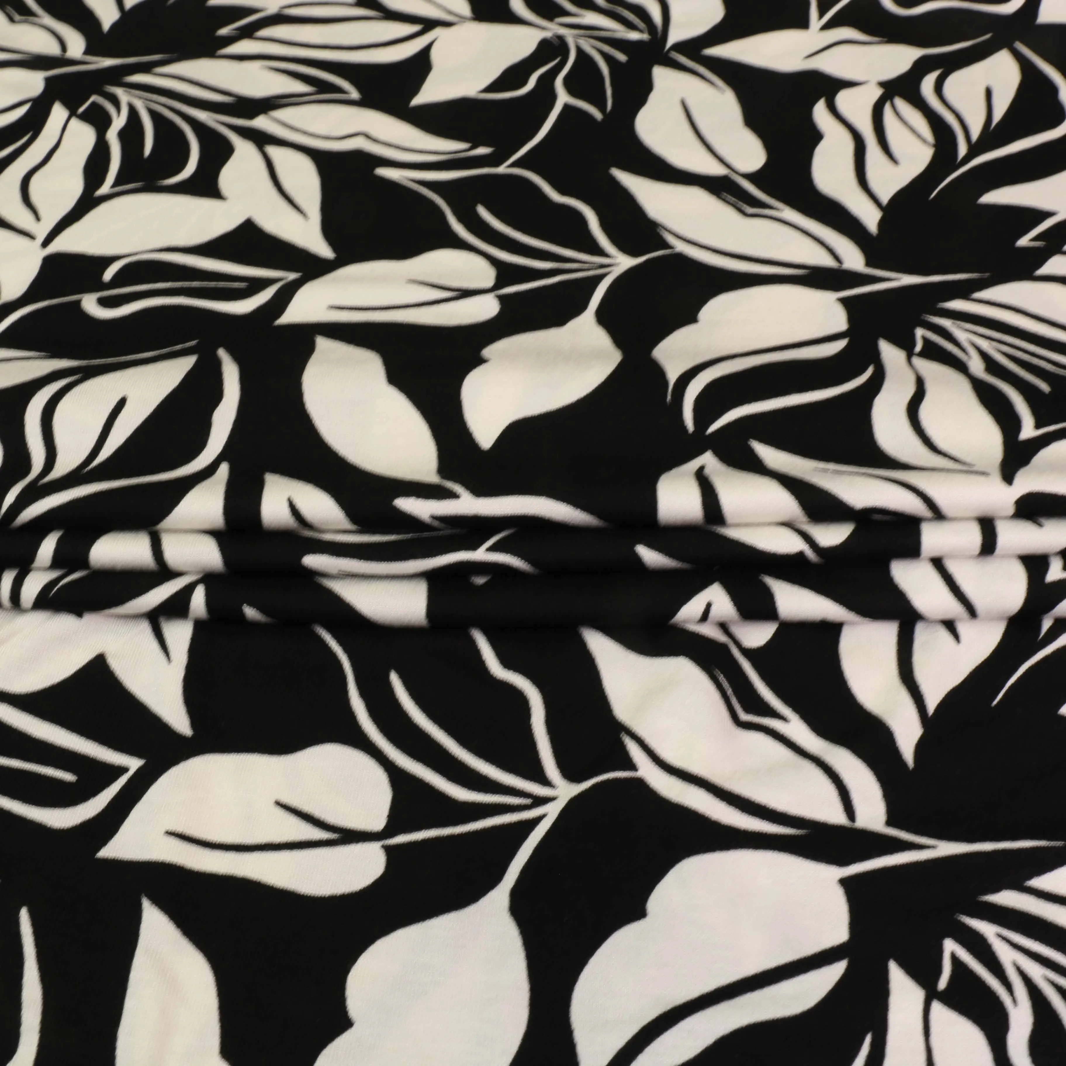 Viscose Jersey Fabric - Black, white