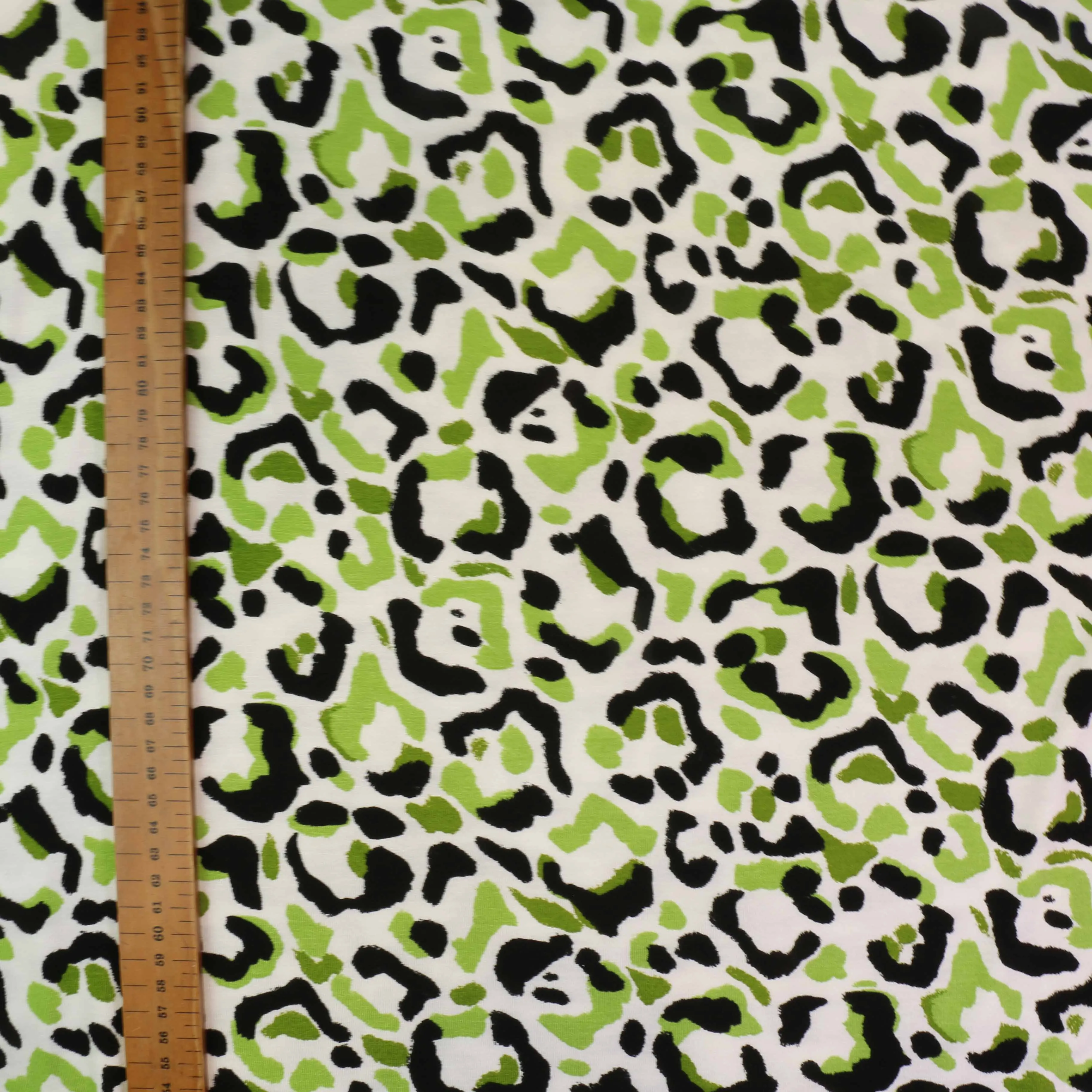 Viscose Jersey Fabric - Green, white, black