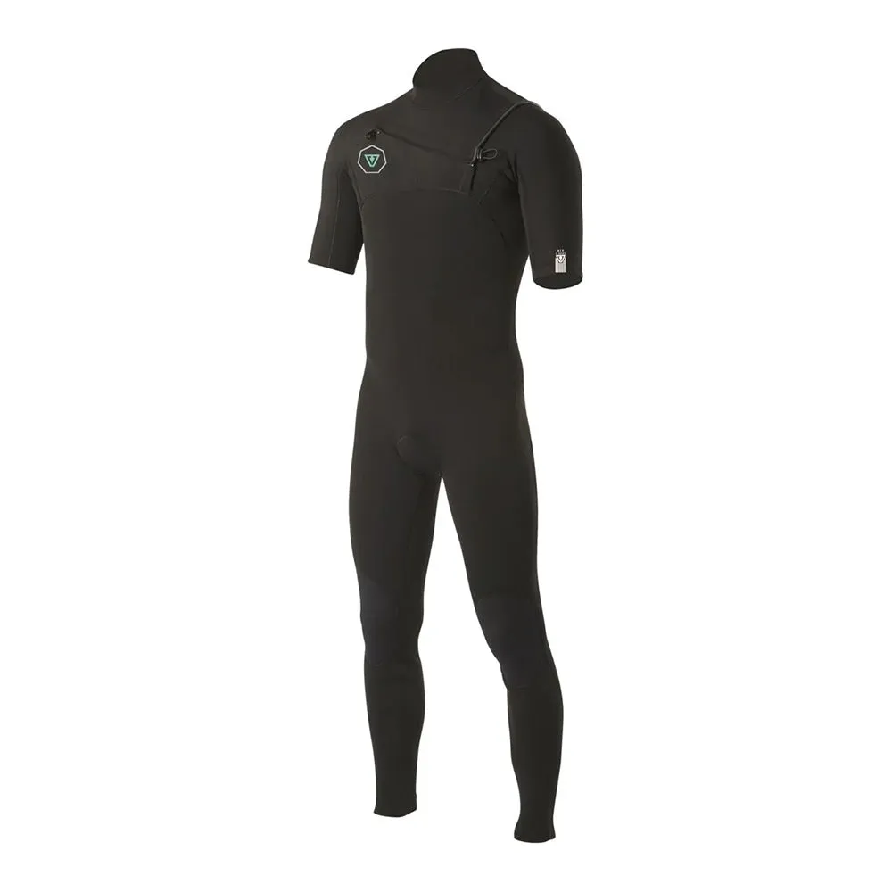 VISSLA 7 SEAS 2/2MM SHORT SLEEVE CHEST ZIP STEAMER BLACK JADE