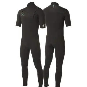 VISSLA 7 SEAS 2/2MM SHORT SLEEVE CHEST ZIP STEAMER BLACK JADE