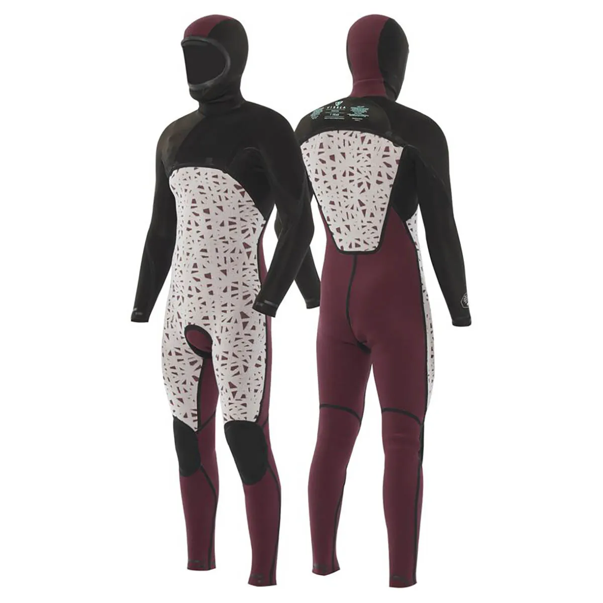 Vissla 7 Seas 5/4/3mm Chest Zip Hooded Wetsuit - Black