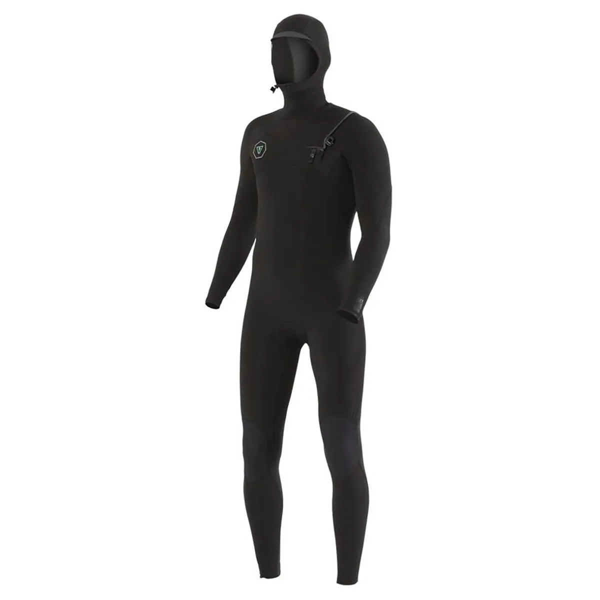 Vissla 7 Seas 5/4/3mm Chest Zip Hooded Wetsuit - Black