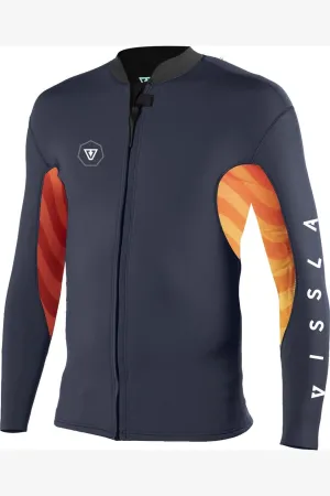 VISSLA 7 SEAS BOYS SHREDDER 2MM FRONT ZIP - NAVY