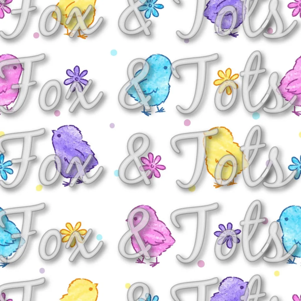 Water Color Chicks Fabric