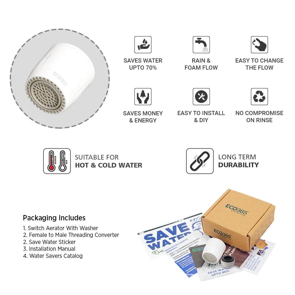 White Switch Aerator - Dual Flow