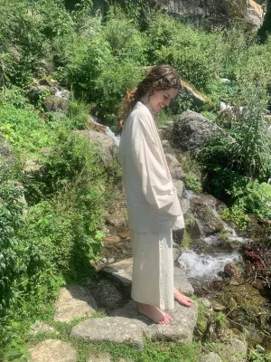 Women's Bamboo Cotton Jacket and Pants Set